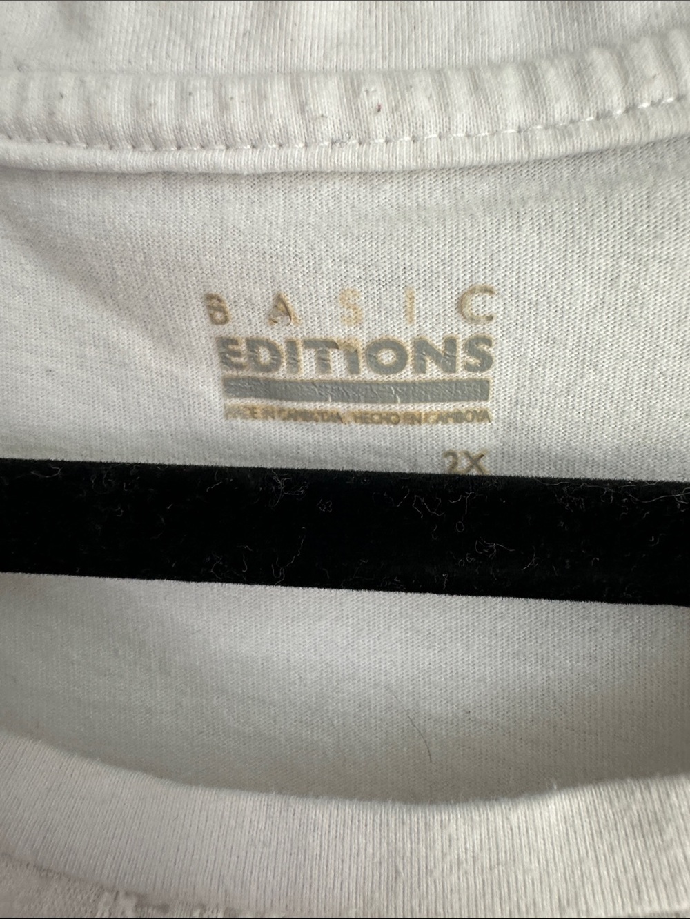 Basic Editions White Short-Sleeve Lace Front Tee Shirt - Picture 2 of 5